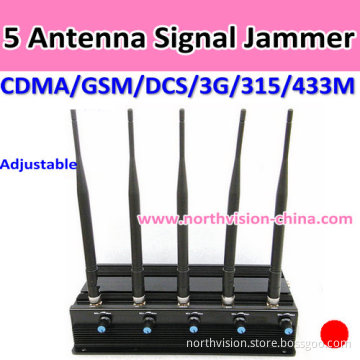 1W 5 Antenna Signal Jammer with High Quality